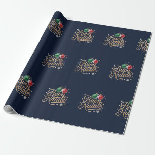 Buon Natale Italian Gold Christmas Wrapping Paper