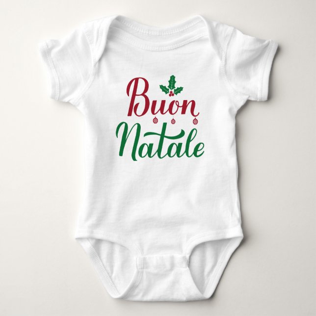 Buon Natale Italian Merry Christmas  Baby Bodysuit (Front)