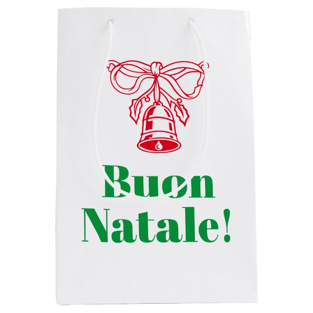 Buon Natale Italian Merry Christmas custom Medium Gift Bag (Front)