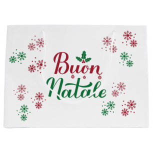 Buon Natale Italian Merry Christmas Large Gift Bag