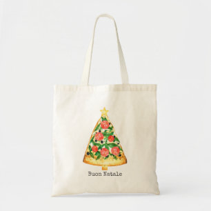 Buon Natale Italian Merry Christmas Pizza Slice Co Tote Bag