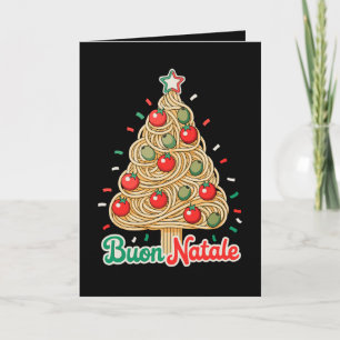 Buon Natale Italian Pasta Christmas Tree Xmas Card