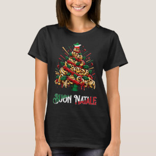 Buon natale italian pasta christmas tree xmas for T-Shirt