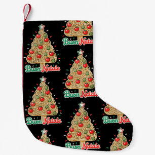 Buon Natale Italian Pasta Christmas Tree Xmas Small Christmas Stocking