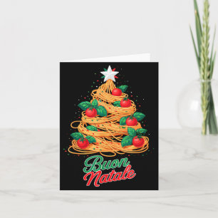 Buon Natale Italian Pasta Spaghetti Funny Christma Card