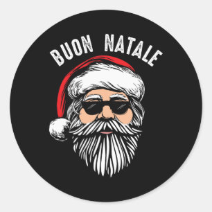 Buon natale italian santa claus babbo funny christ classic round sticker