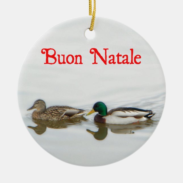 Buon Natale - Mallards Ceramic Tree Decoration (Front)