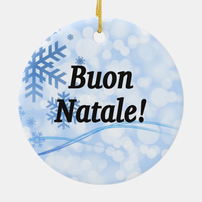 Buon Natale! Merry Christmas in Italian bf Ceramic Tree Decoration (Back)