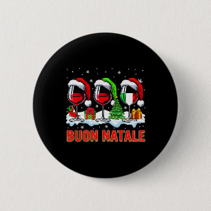 Buon natale merry christmas italian three santa wi 6 cm round badge
