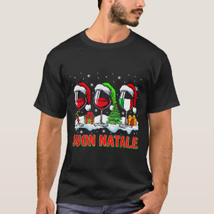 Buon natale merry christmas italian three santa wi T-Shirt