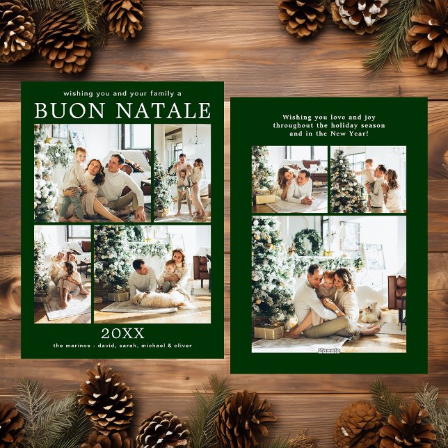 Buon Natale Multi Photo Holiday Card (Creator Uploaded)