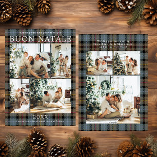 Buon Natale Multi Photo Plaid Holiday Card