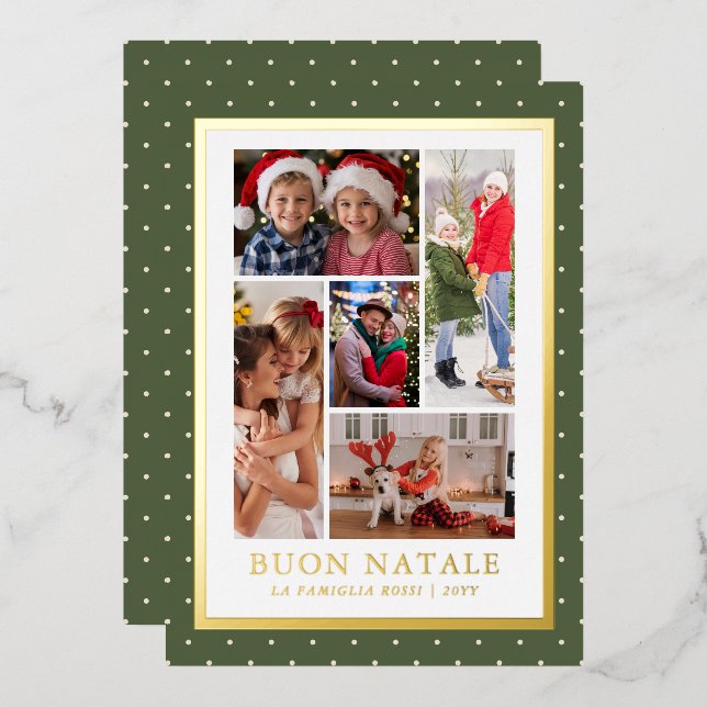 Buon Natale Photo Collage Simple Modern (Front/Back)