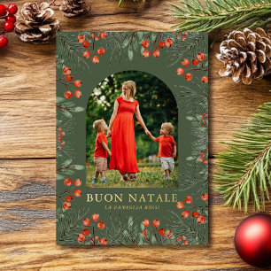 Buon Natale Photo Collage Watercolor Floral