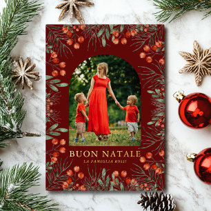 Buon Natale Photo Collage Watercolor Floral
