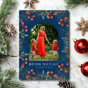Buon Natale Photo Collage Watercolor Floral
