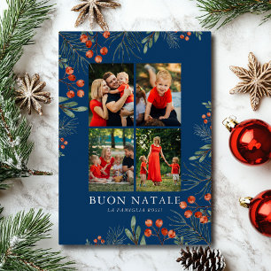 Buon Natale Photo Collage Watercolor Floral