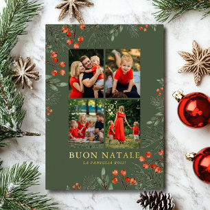Buon Natale Photo Collage Watercolor Floral