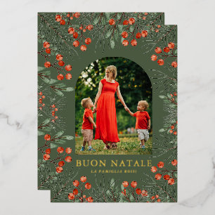 Buon Natale Photo Collage Watercolor Floral