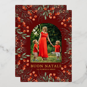 Buon Natale Photo Collage Watercolor Floral