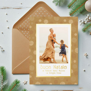 Buon Natale Photo Gold Modern Polka Dot