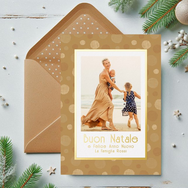 Buon Natale Photo Gold Modern Polka Dot (Creator Uploaded)