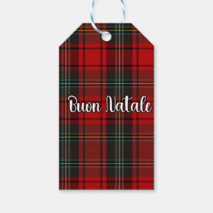 Buon Natale Plaid Gift Tags
