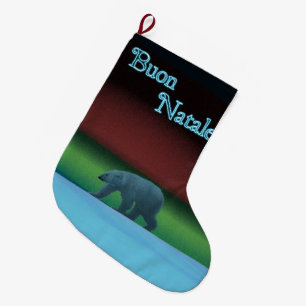Buon Natale - Polar Lights Polar Bear Large Christmas Stocking