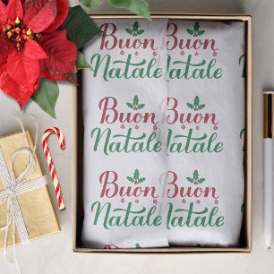 Buon Natale Red and Green Christmas Tissue Paper