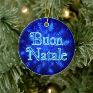 Buon Natale - Snowburst Ceramic Tree Decoration