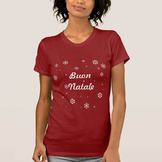 Buon Natale Snowflakes T-Shirt (Front)