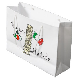 Buon Natale Tower of Pisa Large Gift Bag