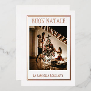 Buon Natale White & Rose Gold Simple Modern Photo