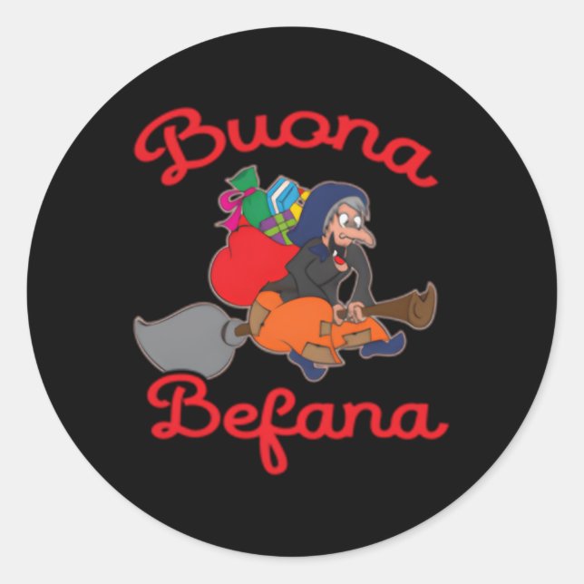 Buona Befana Italian Epiphany Classic Round Sticker (Front)