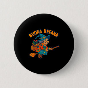 Buona Befana Witch Kids Boys Girls Italian Christm 6 Cm Round Badge