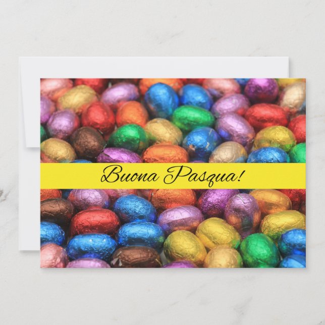 Buona Pasqua Chocolate easter eggs Holiday Card (Front)