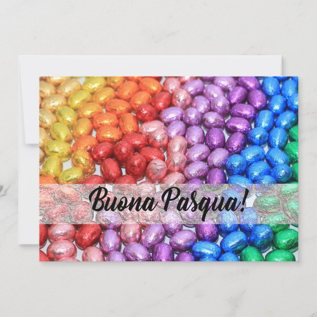 Buona Pasqua Chocolate easter eggs Holiday Card (Front)