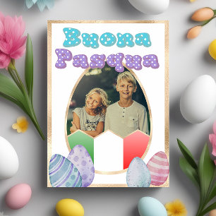 Buona Pasqua Italian Happy Easter Custom Photo Holiday Card