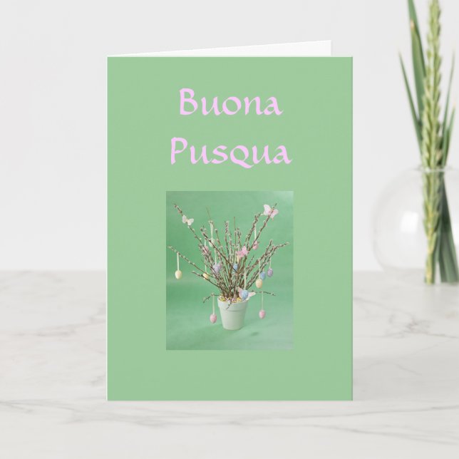 BUONA PUSQUA (HAPPY EASTER ITALIAN) HOLIDAY CARD (Front)