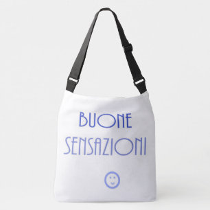 buone sensazioni text art crossbody bag