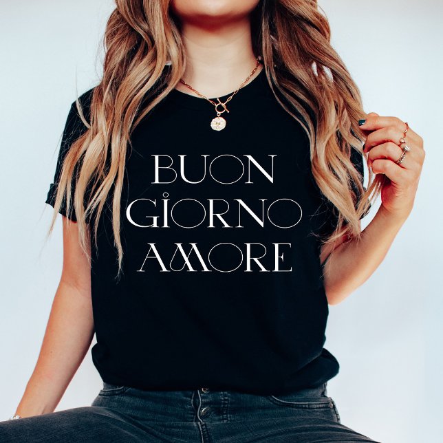 Buongiorno Amore | Black Italian Modern Script Tri-Blend Shirt (Creator Uploaded)