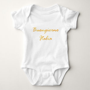 Buongiorno Italia. Golden gradient text. Baby Bodysuit