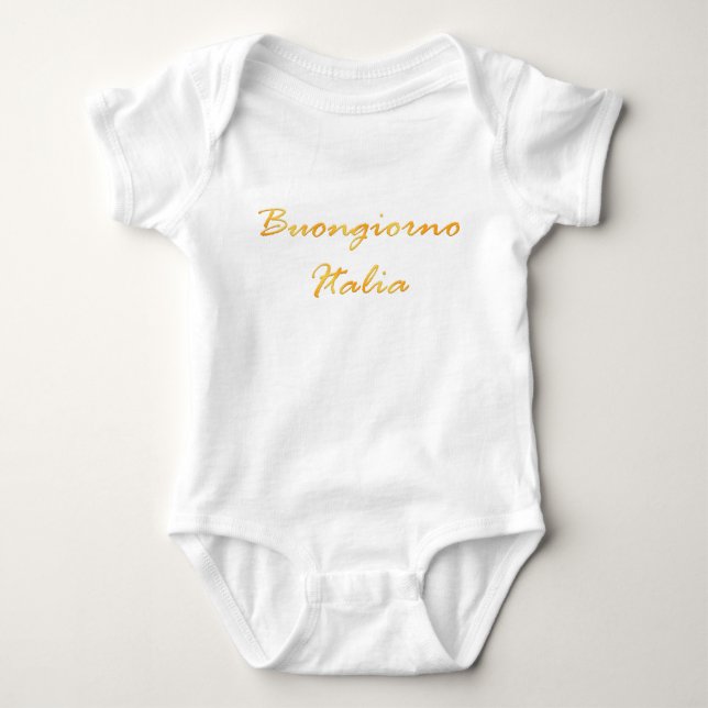 Buongiorno Italia. Golden gradient text. Baby Bodysuit (Front)