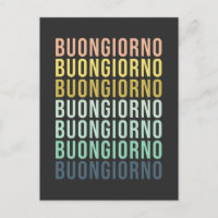 Buongiorno Italian Hello Typography Cute Colourful
