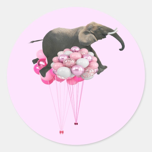 Buoyant Elephant Pink Sticker (Front)