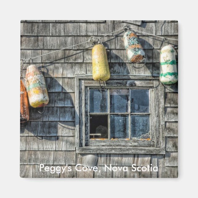Buoys on a Wall, Peggy’s Cove, Nova Scotia. Magnet (Front)