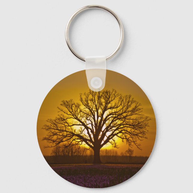 Bur Oak Sunset Key Ring (Front)