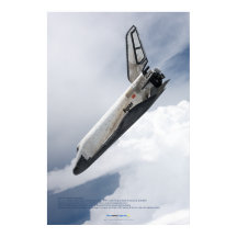 Buran Spaceplane Descending Through Clouds