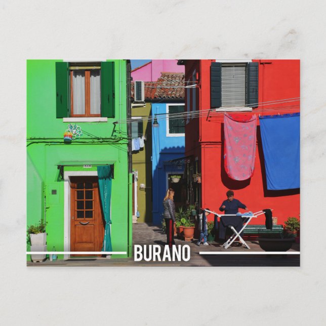 Burano Colourful Houses Postcard (Front)