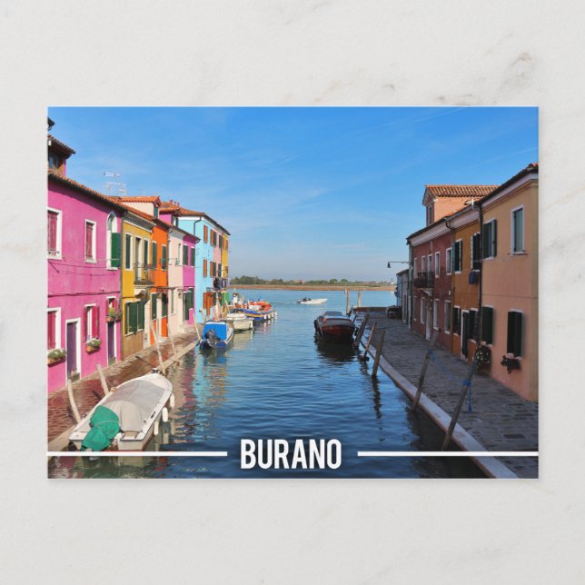 Burano Colourful Houses Postcard (Front)